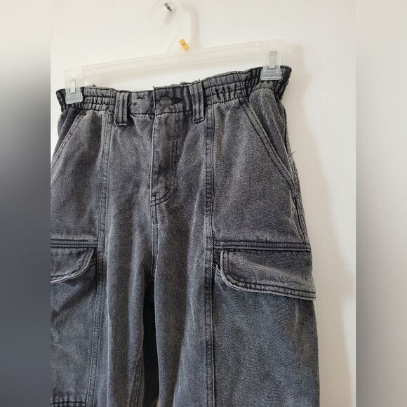 Simple Society Baggy Cargo Jeans High Waist Gray Denim Y2K 90s Skater Grunge 29 - Picture 3 of 9